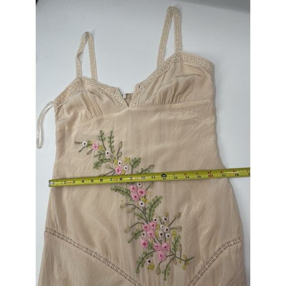 Sue Wong Nocturne Silk Floral Embroidered Maxi Dress Gown Y2k Vintage 90s Flowy - Picture 9 of 13